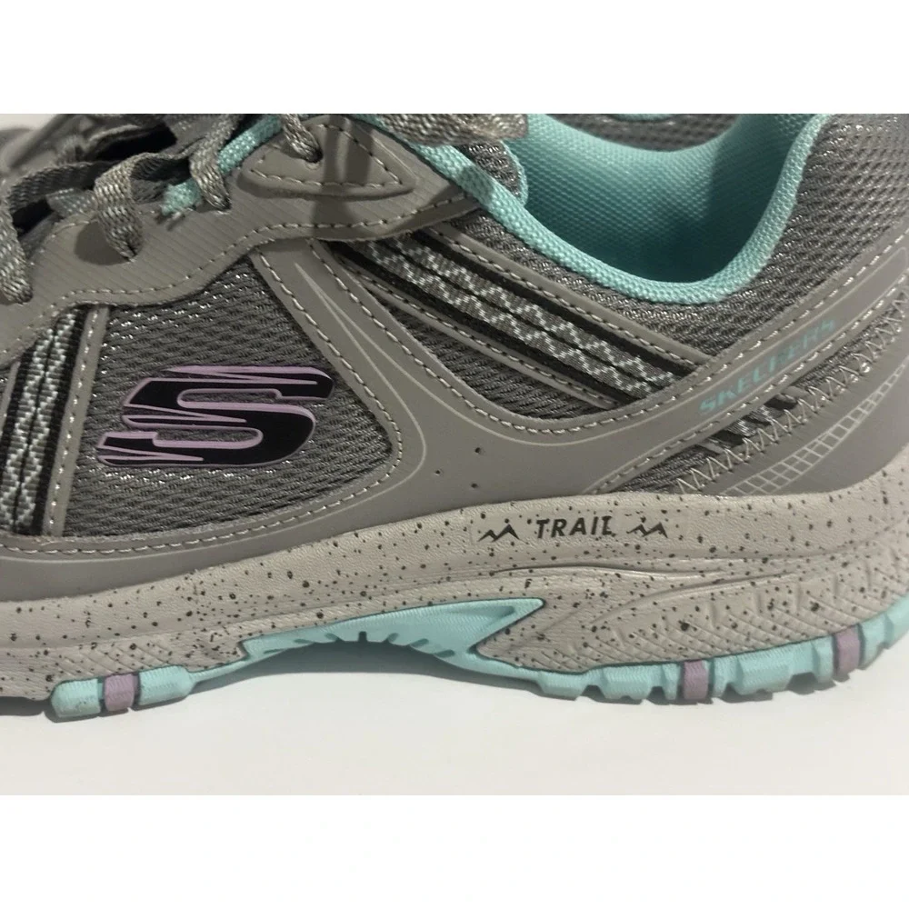 Skechers Trail Womens 8‎ Grey Teal Purple Hiking Running Shoes Speckled Sole